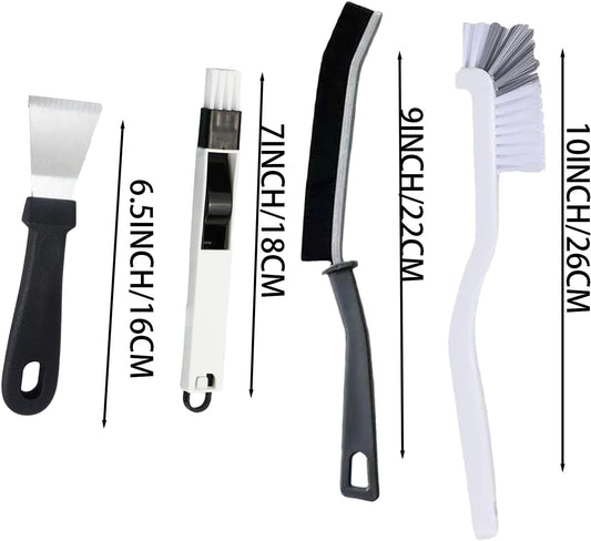 Narrow Crevice Cleaning Brush and Scraper Tools Set 14 Pcs Hard Bristle Gap Cleaning Supplies Brushes Small Spaces Sink Kitchen Bathroom Toilet Grout Shower Window Track Tub Faucets Cup