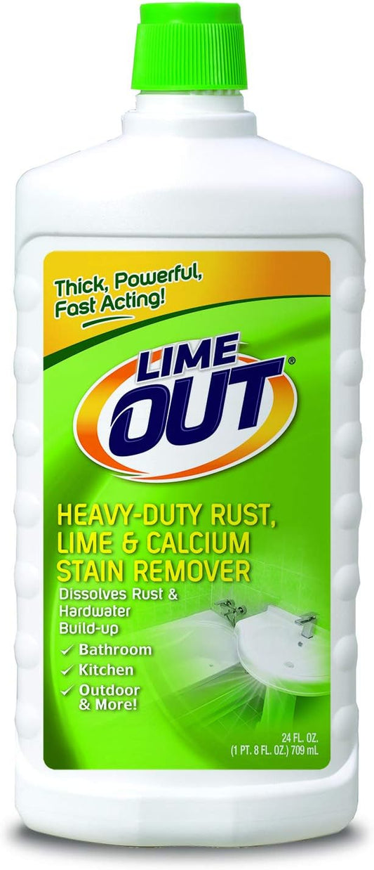 Lime OUT Heavy-Duty Rust, Lime & Calcium Stain Remover, Multi Purpose Cleaner, 24 Ounce,