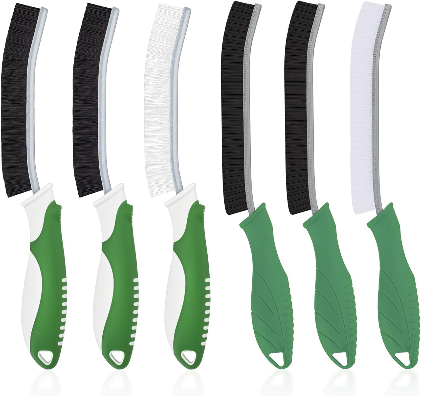 TQRR Cleaning Brush-Hard Crevice Cleaning Brushes, Multifunctional Window Groove Brushes, Grout Brush, Cleaning Tool for Bathroom, Kitchen, Toilet, Tile, Sink, Home (6, Black)