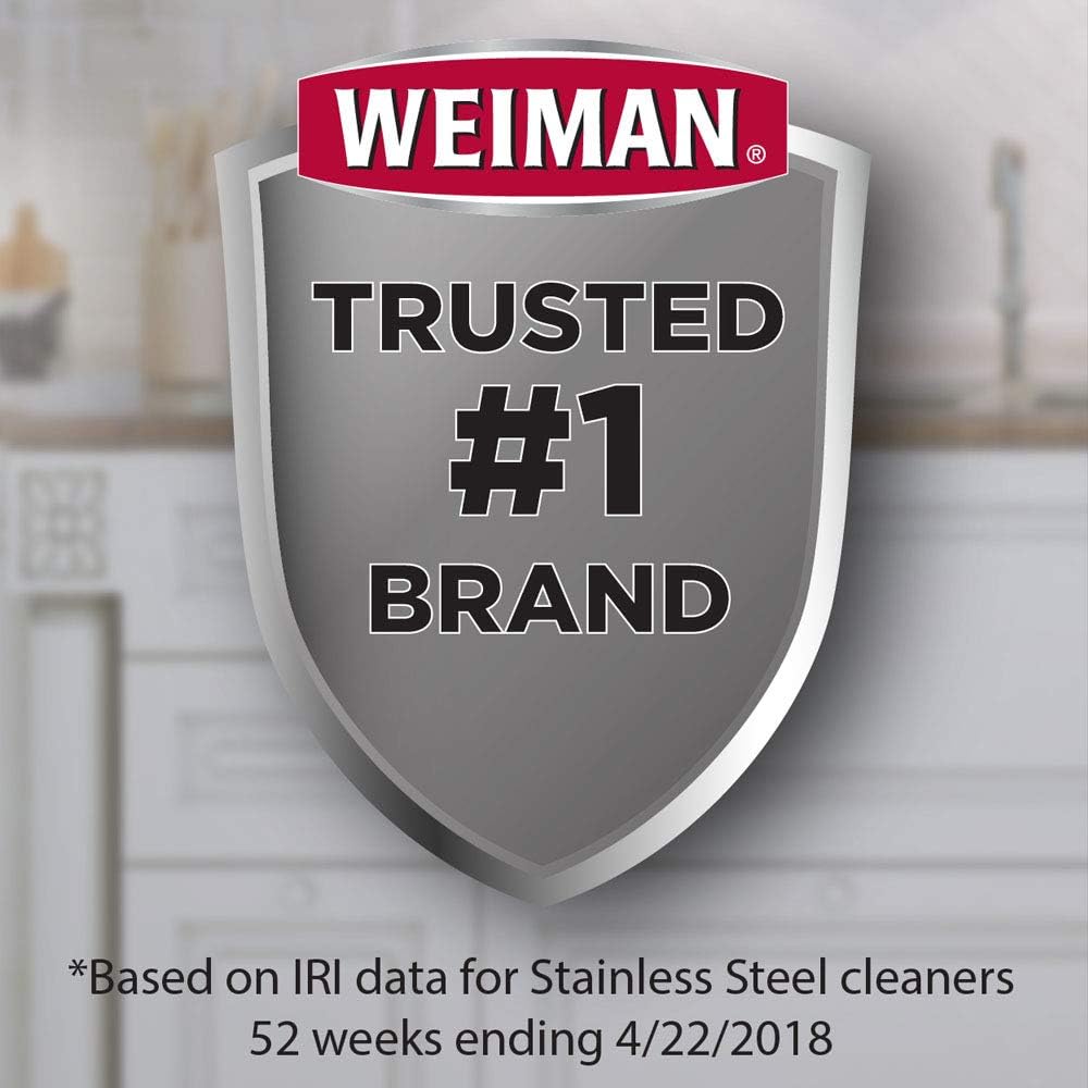 Weiman Stainless Steel Sink and Cookware Cleaner and Polish with Microfiber Cloth - 8 Ounce