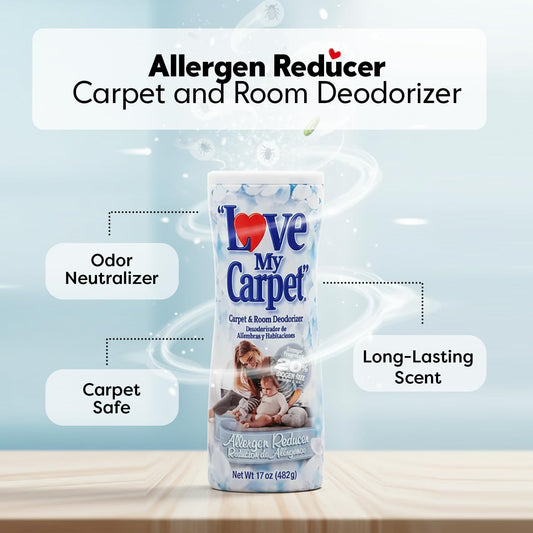 6 Love My Carpet | Carpet Deodorizer & Freshener Powder | 17 oz Pet Odor Eliminator for Strong Odor & Pet Urine | FRESH LINEN | Safe for Homes with Pets