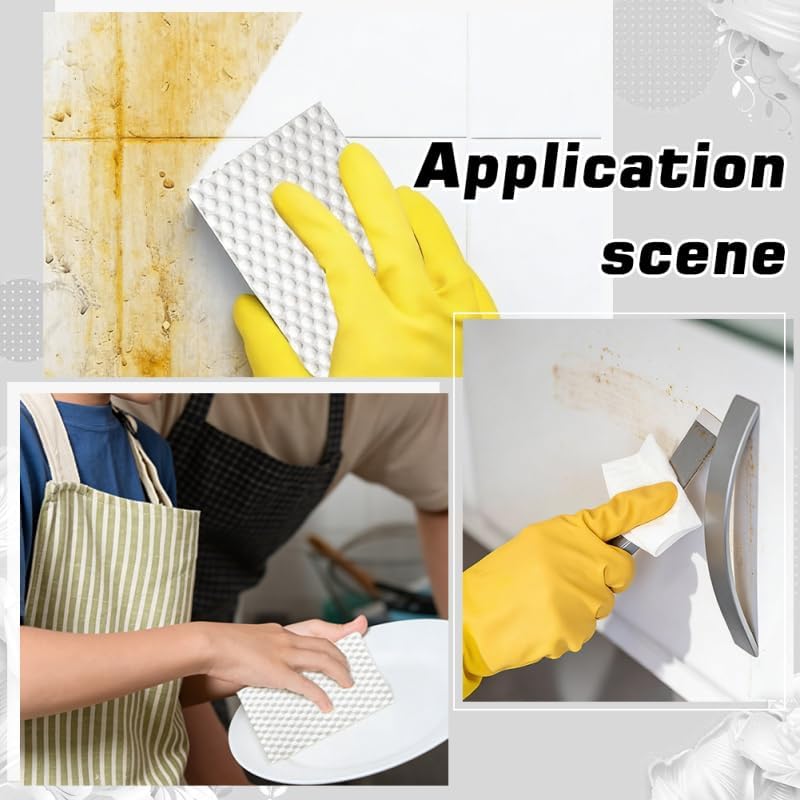 WADORN 50Pcs Magic Sponge Eraser Sheets, Convex Point Melamine Sheets Reusable Thin Nano Cleaner Pads Eraser Wipes All-Purpose Melamine Sponge Eraser for Kitchen Shoe Furniture Bathroom Shower Sink