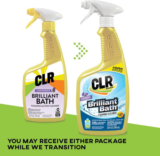 CLR Brilliant Bath Foaming Bathroom Cleaner Spray - For Use On Toilet, Bath, Shower, Sink, Glass, Stainless Steel - Fresh Scent, 26 Fl Ounce Bottle (Pack of 4)