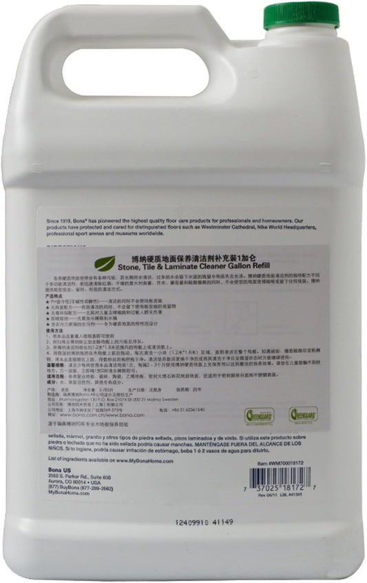 Bona Stone Tile and Laminate Floor Cleaner Refill FamilyValue 1gallon-kNclg-Bona