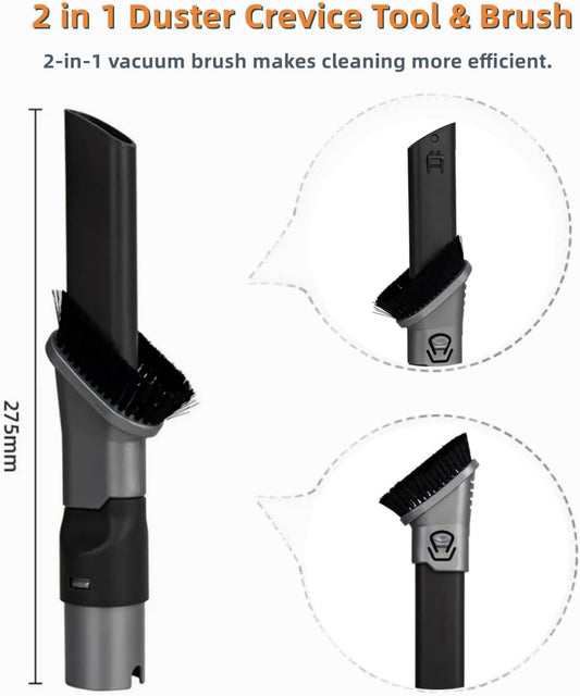 JEDELEOS 2 in 1 Crevice Duster Tool for Shark NV752 NV600 NV650 NV680 NV340 HV301 HV322 HV300 HV320 NV480 NV800 NV151 LA502 AZ2001 HZ2002 Rotator/Rocket/Navigator/APEX Duoclean Upright Vacuum