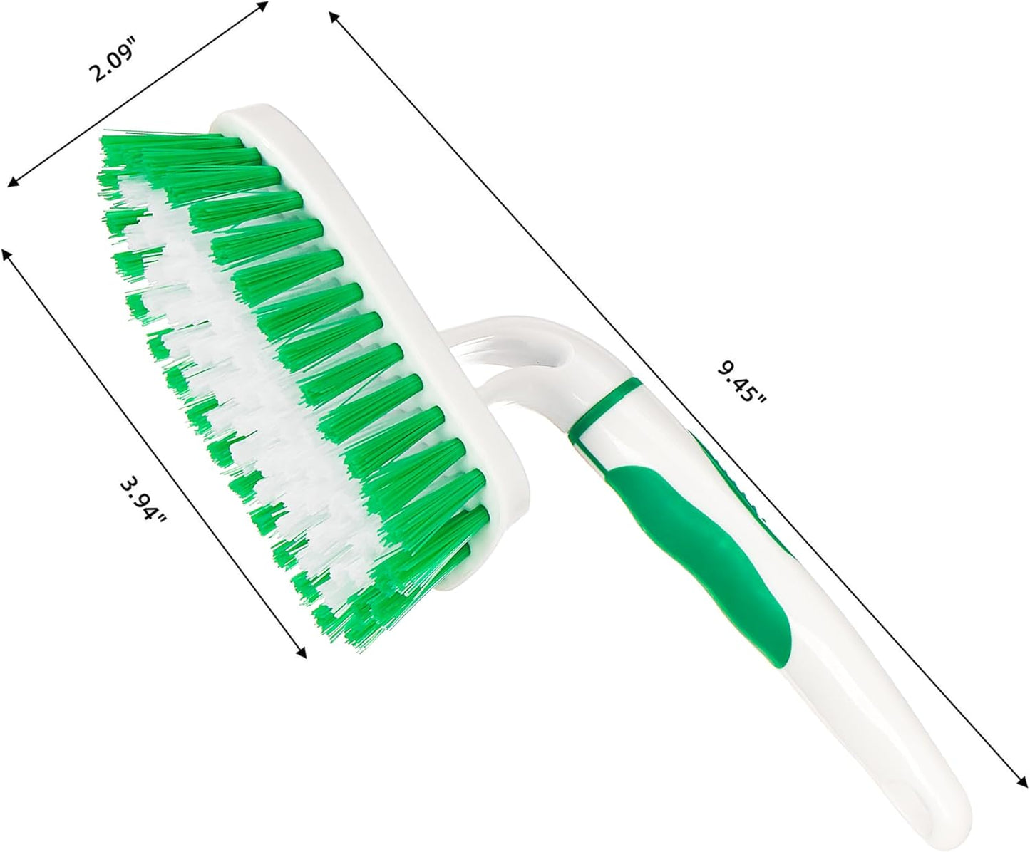 2-Pack Scrub Brush for Cleaning with Long Handle,Medium Firm Brush Bathroom Cleaning Supplies and Bathtub Cleaner and Shower Cleaning Brush,Multi-Scene Use for Kitchen or Carpet Brush,White&Blue