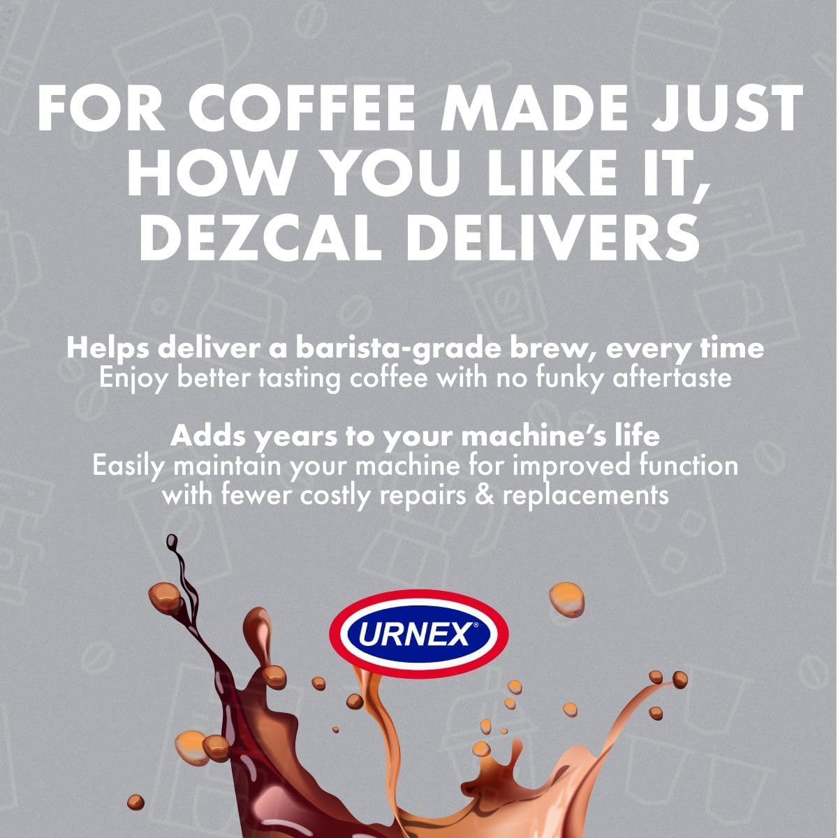Urnex Liquid Dezcal Activated Descaling Solution - 33.6 Ounce (8 Uses) - For Use With Keurig 1.0/2.0, Home Coffee and Espresso Machines, Kettles, Garment Steamers