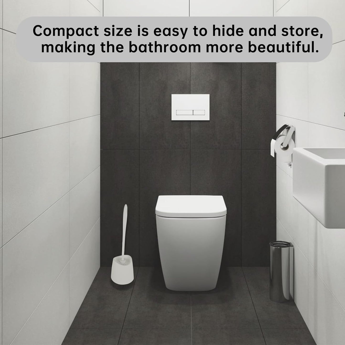 2-Pack Toilet Brush Holder Only, The Crisp White Toilet Brush Holder is Suitable for Many Toilet Brushes and can Effectively Conceal the Toilet Brush, for Bathroom/Restroom Storage