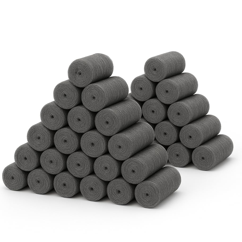 Steel Wool #0000 Grade Pads, 36 Pack – Flexible Cut to Size Wire Wool for Glass Shower Door Hard Water Removal, Chrome & Stainless Steel Polishing, Weep Hole Gap Filler, Mice Control & Rodent Barrier