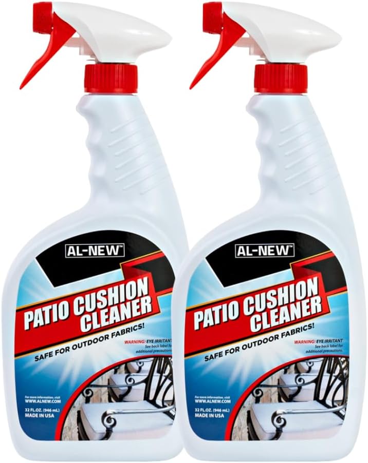 AL-NEW Patio Cushion Cleaner | Safe For Use On Outdoor Fabrics Such As Patio Cushions, Awnings, Furniture Covers, and more (32 Ounce)