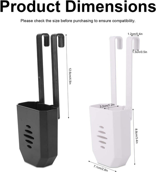 Penitue 2pcs Toilet Bowl Cleaning Pods Holder, ABS Cleaning Pods Hanging Caddy Bracket with Hooks for Home Apartment Hotel & Workplace Bathrooms (Black+White)