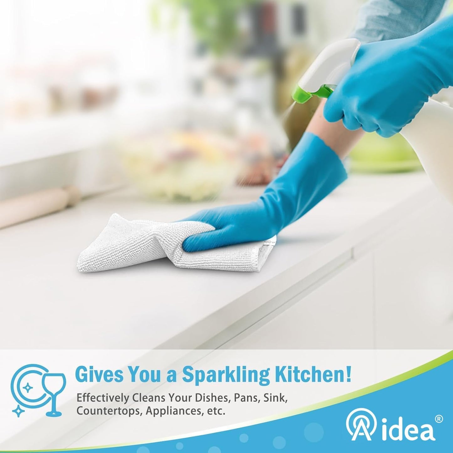 AIDEA Microfiber Cleaning Cloth-50PK, Soft Microfiber Towels for Cars, Absorbent Cleaning Rags, Lint-Free Streak-Free Wash Cloths for House, Kitchen, Window(12in.x12in)