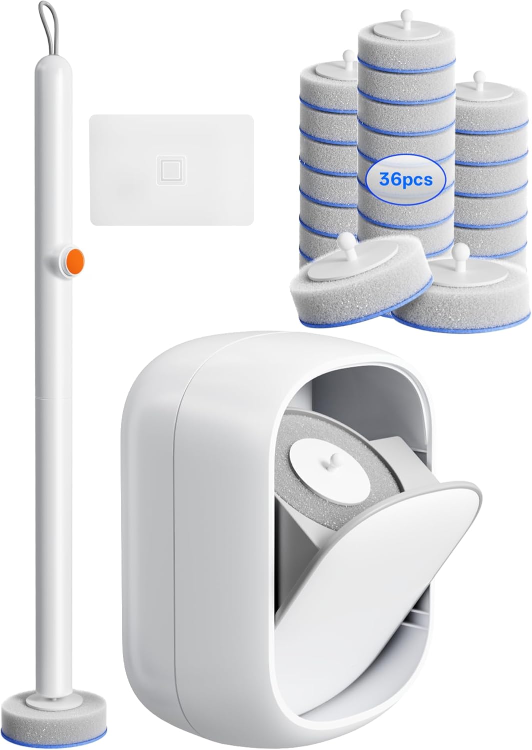 Disposable Toilet Cleaning System - Toilet Wand Kit with 18 High-Performance Refills, Wall Mounted Brush and Holder for Deep Cleaning Bathroom (Brush + 18 Refills)