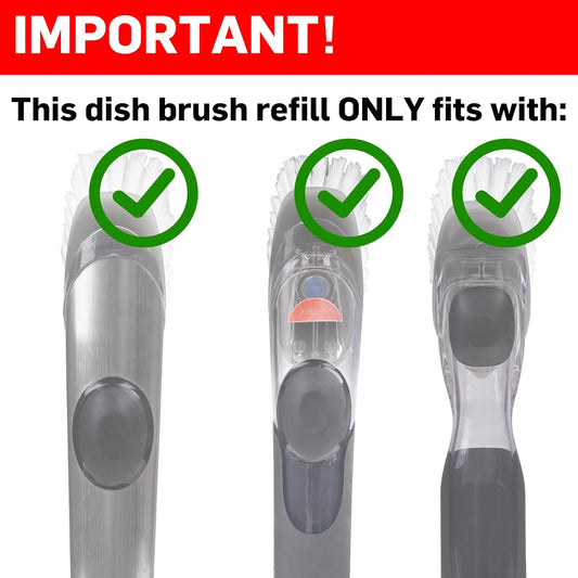 Soap Dispensing Dish Brush Refills, 8 Pack Dish Brush Replacement Head for Steel Soap Dispensing Dish Brush