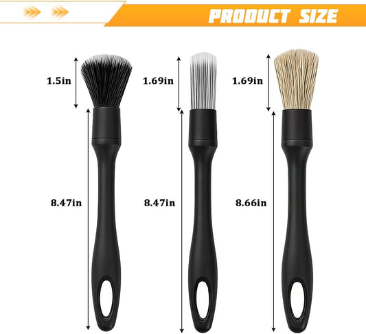4PCS Car Detailing Brush Kit, Multi-Use Soft No Scratch Vehicle Interior Detail Duster Brush Set, Automotive Dusting Cleaning Kit for Exterior Interior, Universal for Vehicles