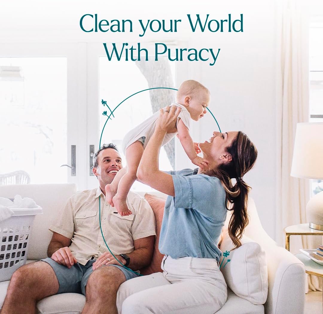Puracy Wood Floor Cleaner Concentrate - pH Neutral Plant-Powered Hardwood All Purpose Cleaner - Residue-Free Non-Sticky Cleaning Solution As Seen on TikTok (Blue Sage & Driftwood, 16 fl oz)