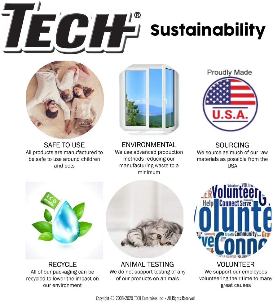 TECH Stain Remover, 24 oz Spray Bottle, For Carpet, Clothes, Upholstery, and Other Fabrics