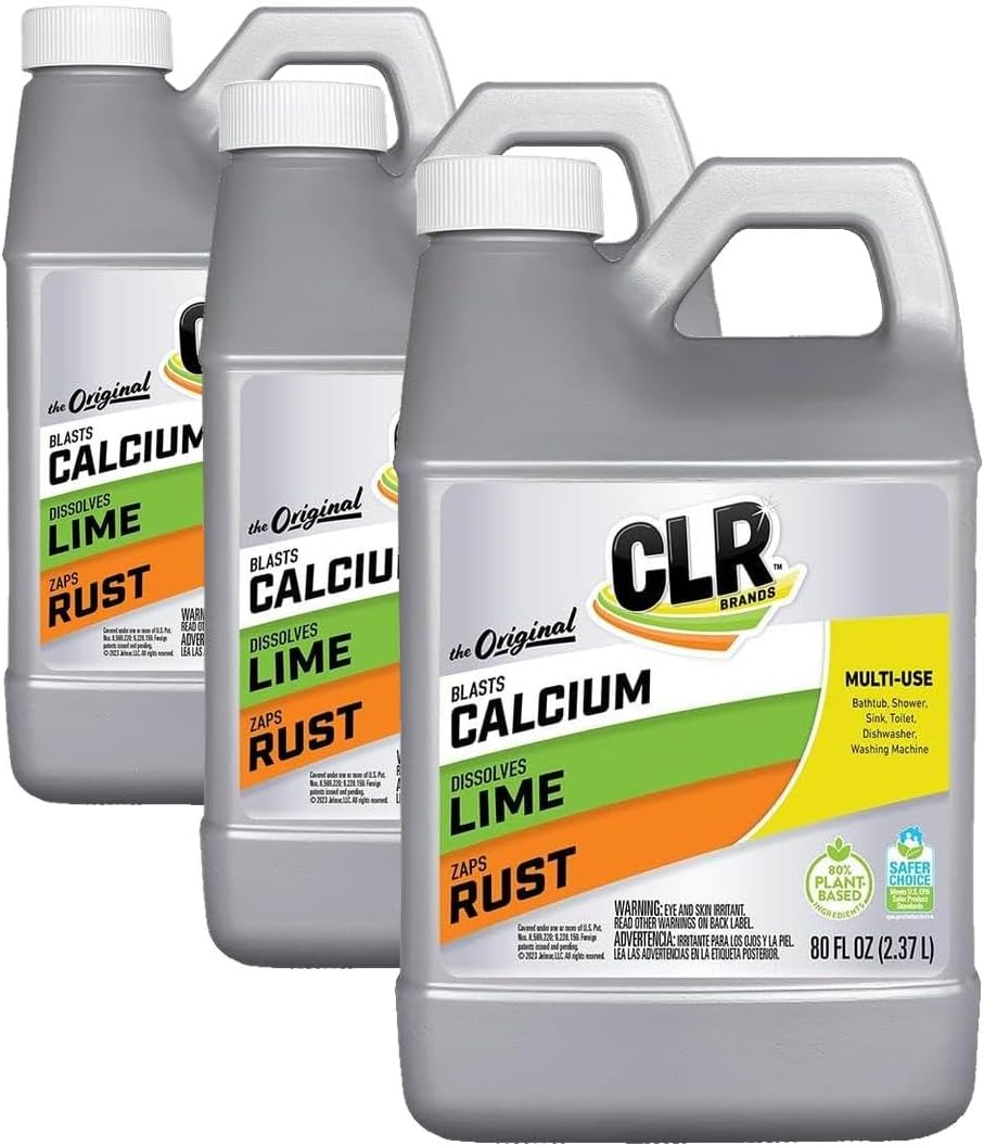 CLR Calcium, Lime & Rust Remover, Blasts Calcium, Dissolves Lime Deposits, Zaps Stubborn Rust Stains and Hard Water Deposits, 80 Ounce Bottle