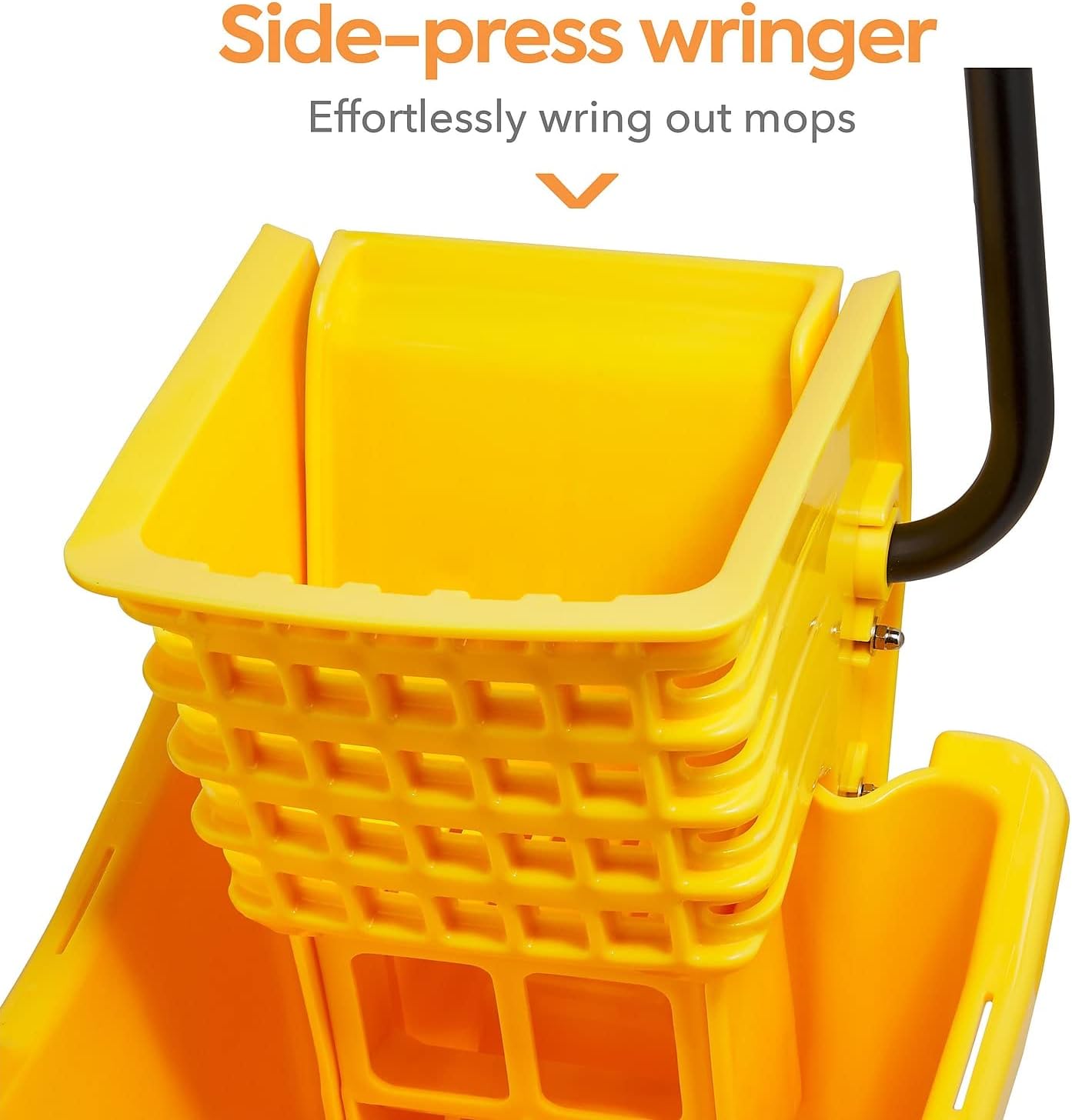Coastwide Professional Bucket & Side-Press Wringer, 35 Qt., Yellow/Black