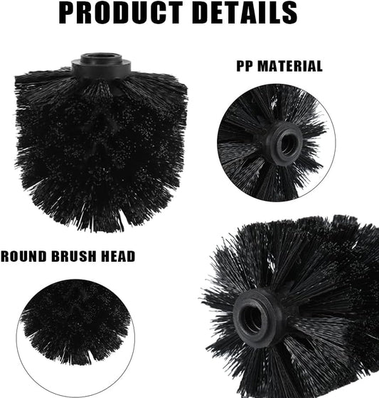 4PCS Toilet Brush Replacement Head Cleaning Tool,Toilet Bowl Brush Head Replacement with Sturdy Stiff Bristles for Bathroom (Black)