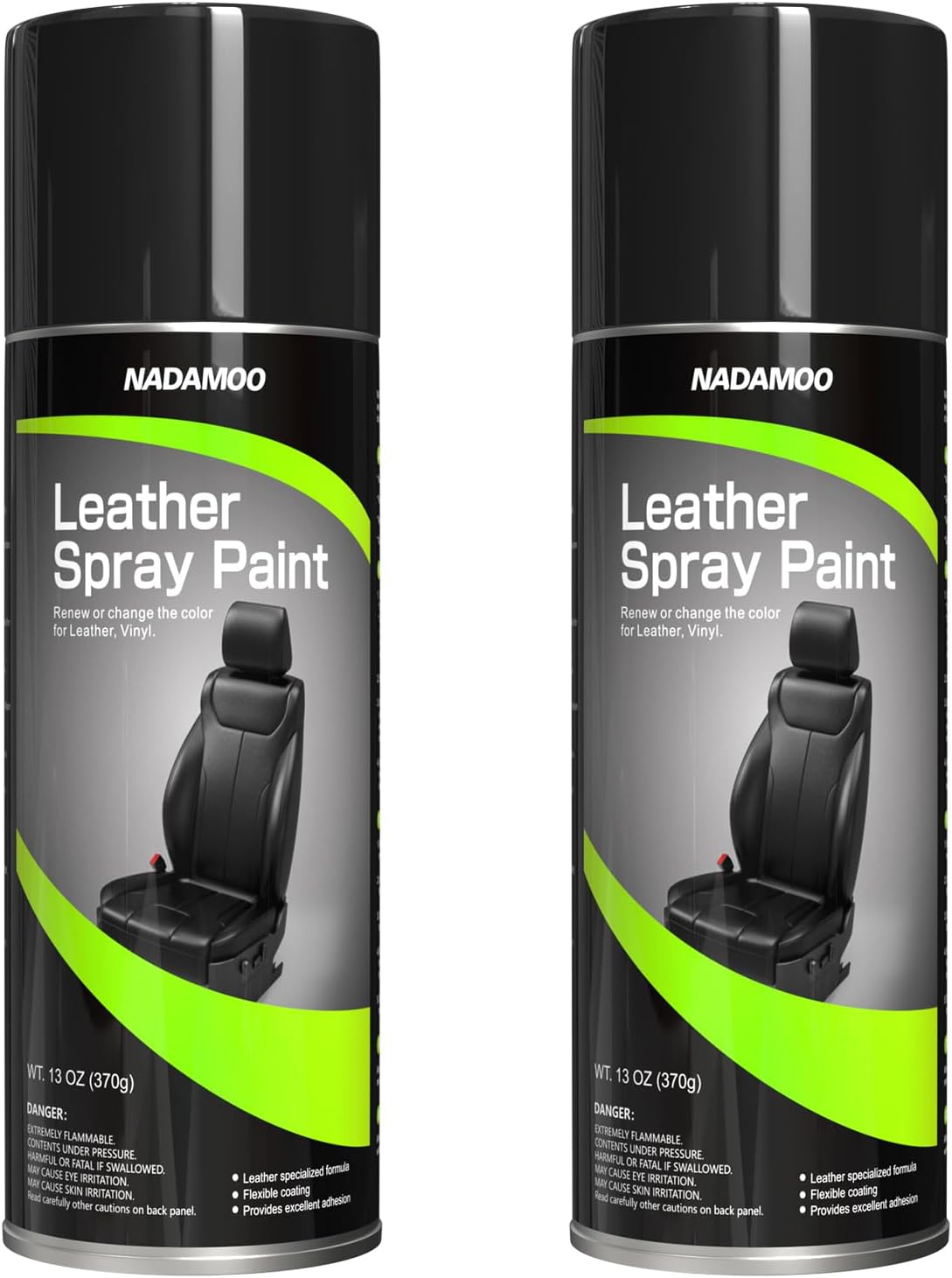 NADAMOO Leather Spray Paint Semi-Gloss Black 1 Can - Flexible Finish Vinyl Coating for Furniture, Car Seats, Bags, Couches, Shoes, DIY, Home & Auto