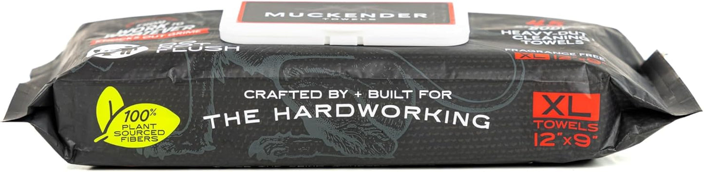 Muckender Heavy Duty Cleaning Wipes – Paint Prep & Degreasing – Flat Pack Travel Size Hand & Tool Cleaning Towels – Eco-Friendly, Unscented – (45 ct Flat Pack)
