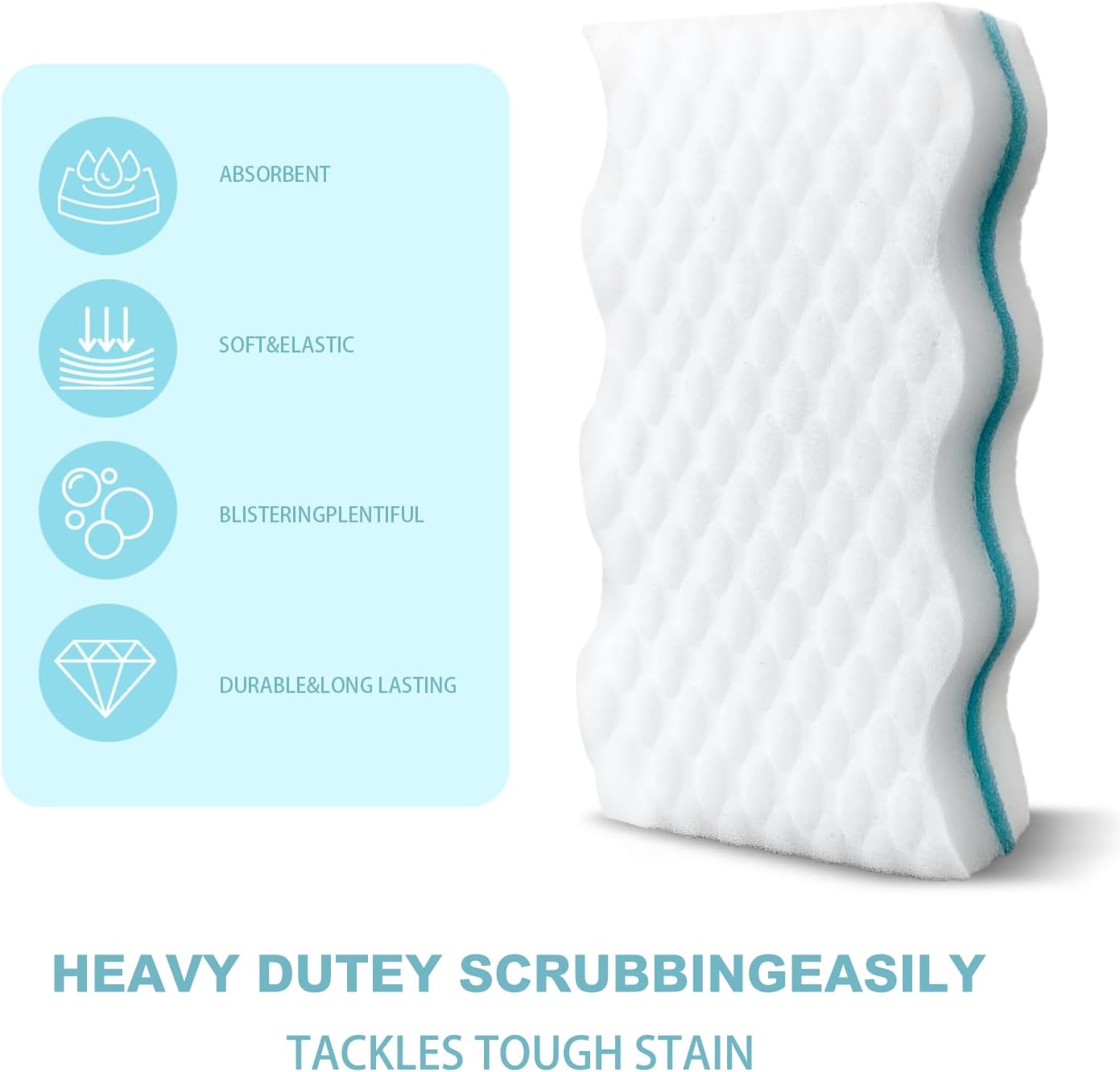 BINI'S Magic Sponge Eraser, Extra Durable, Multi Purpose Cleaner, Shoe, Bathroom, Shower, and Car Window and Windshield Cleaner, Cleaning Pads, 6 Count