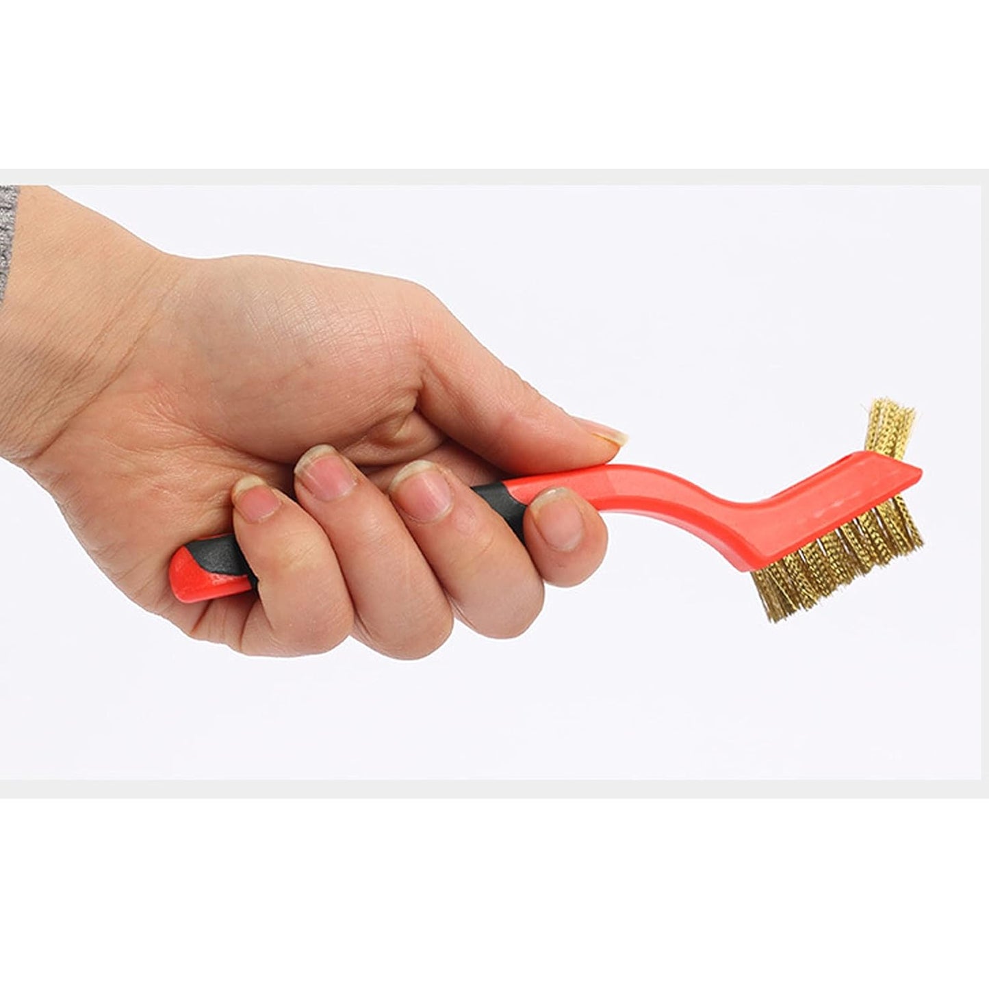 3Pcs Mini Wire Brush Set for Cleaning and Rust Removing, 7 Inch Industrial Wire Brushes of Stainless Steel/Nylon/Brass Bristles