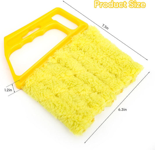 3-Piece Blind Cleaner Duster Tool with 7-Finger Design, Washable Microfiber Window Blind Brush for Wood Blinds, Venetian Shades, Air Conditioner Vents, and Window Tracks
