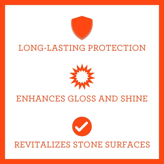 TriNova Granite Sealer & Protector – Best Stone Polish, Protectant & Care Product – Easy Maintenance for Clean Countertop Surface, Marble, Tile – No Streaks, Stains, Haze, or Spots - 18 fl oz
