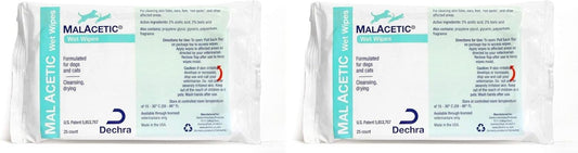 Dechra MalAcetic Wet Wipes for Cats and Dogs 25 Count