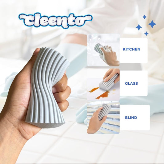 Damp Duster Cleaning Sponge, Multi-Surface Dust Cleaner Magic Eraser for Blinds, Hair, Glass, Mirrors, Car, Baseboards & Window Grooves - All Purpose, Reuseable Household Supplies (2 Pack)