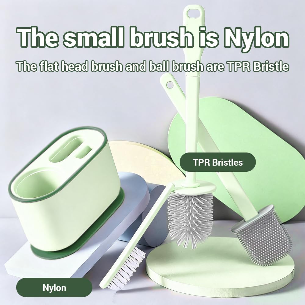 Toilet Brush Set, Bathroom Accessories, Toilet Bowl Cleaners, Deep Cleansing Multifunctional Hanging Toilet Brush Set for Bathroom(Cherry Blossom Pink)