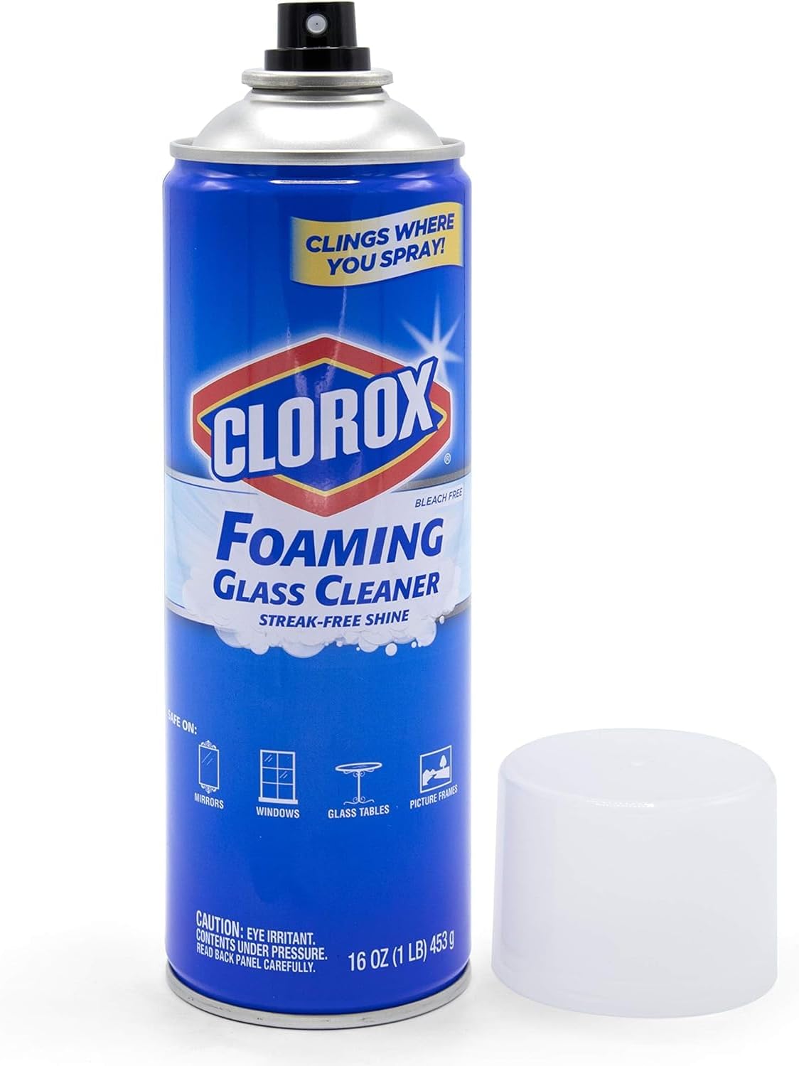 Clorox Foaming Glass Cleaner Aerosol - All Purpose Window And Glass Cleaning Spray Washes Away Dirt - Streak-Free & No-Drip formula for Windows and Mirrors, 16 Oz