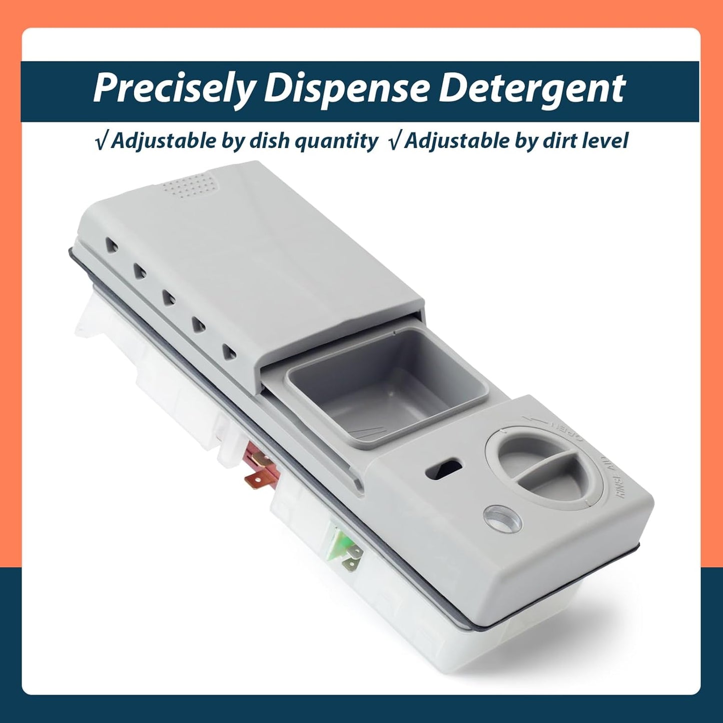 DD59-01002A Dishwasher Detergent Rinse Aid Dispenser Assembly with Cover Compatible with Samsung Parts Replace AP5917191 113136 4000942 PS9606363 PD00038960 EAP9606363