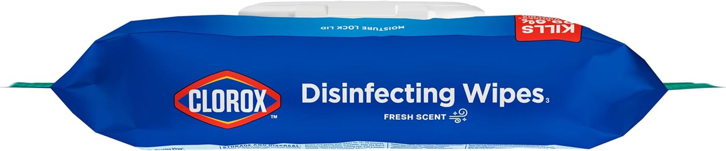 Clorox Disinfecting Wipes Flex Pack, Bleach Free, Fresh Scent, 75 Count (Pack May Vary)