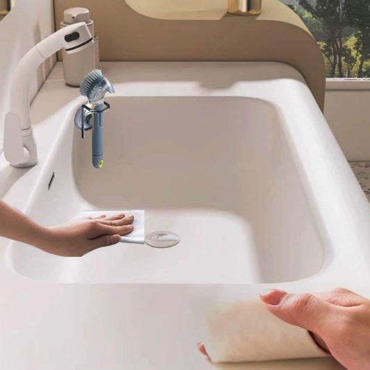 Soap Dispensing Palm Brush Holder Traceless Suction Cup Dish Brush Holder for Kitchen Brush Dish Brush with Soap Dispenser Pot (Open Type)