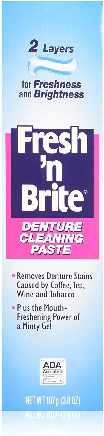 Stim-U-Dent Fresh And Brite Denture Cleaning Toothpaste - 3.8 Oz, (Pack of 3)