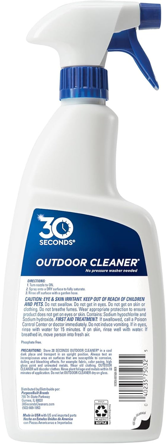 30 SECONDS Outdoor Mold & Mildew Stain Remover Spray | Ready To Use | 32 fl. oz. | 2 Pack