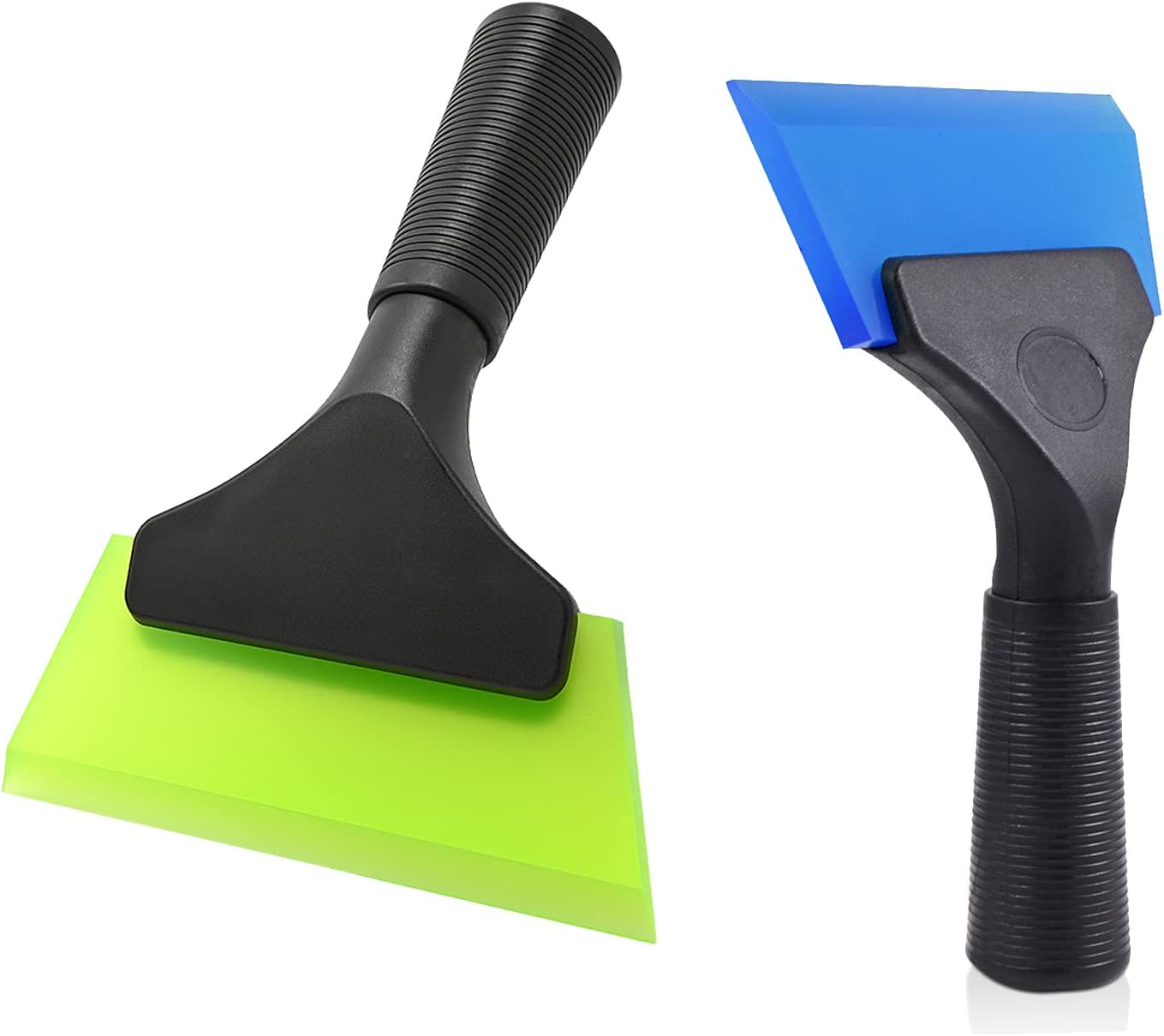 FOSHIO Small Squeegee with 5 Inch Dark Blue Rubber Blade Mini Wiper Window Tinting Tools for Mirror Glass Window Cleaner with Non-Slip Handle, 2 Pack