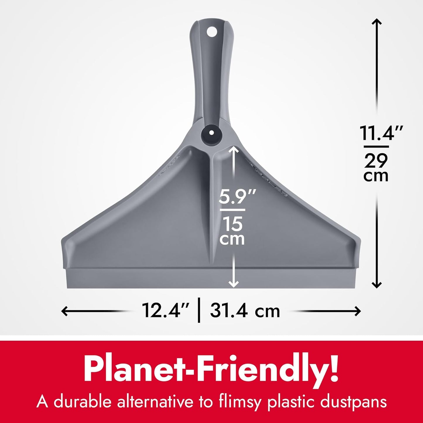 Dustpan by Ravmag- Solid Natural Silicone Construction- Stand Up Design- Accommodates Any Broom/Hand Brush- Best Dustpans for Home/Lobby/Shop