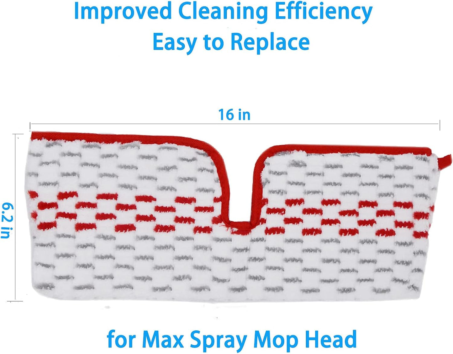6 Pack Replace Mop Pads for Promist Max Microfiber Spray Mop Refill, Washable Reusable Replace Spray Mop Pad Head