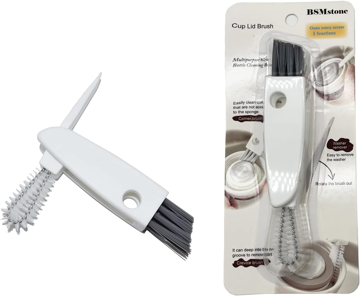 Tiny Cleaning Brush-Mini Multi-Functional Crevice Cleaning Brush, Water Bottle Cleaning Tools for Bottle Cup,Nursing Bottle Cup-1 Pack (Black)…