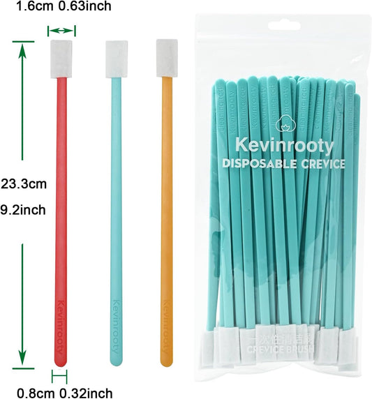 50PCS Disposable Crevice Cleaning Brush Kit, Disposable Toilet Brush, Window Sill, Keyboard, Car AC Cleaner (Blue)