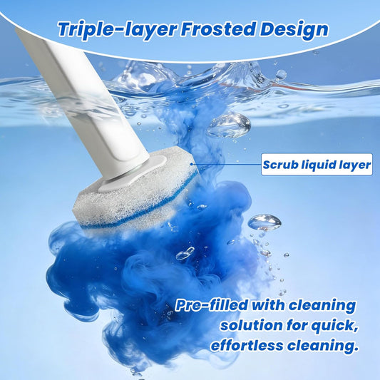 40 Disposable Toilet Brush Refills Srubber Pads, Wall Mounted Toilet Bowl Holder Set Toilet Cleaning System Starter Kit, Scrubbing Toilet Wand Pads