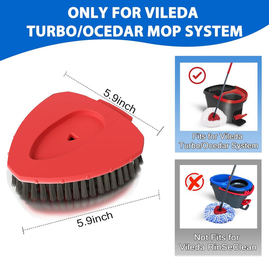 2 Pack Upgraded Spin Mop Replacement Scrub Brush Heads Compatible with Ocedar EasyWring 1 Tank,Full Bristle Scrubber Replace Great for Kitchen, Bathroom, Pools,Deck Hard Floor Cleaning