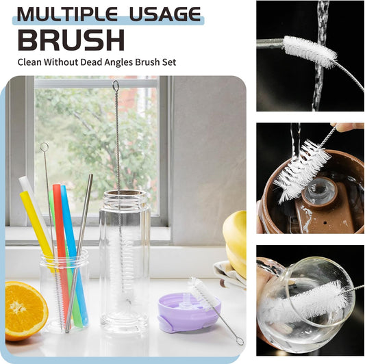 Living and Giving 3Pcs Set of Bottle Brush Flexible Cleaning Brushes Kitchen Nylon Multifunction Clean Brush Set