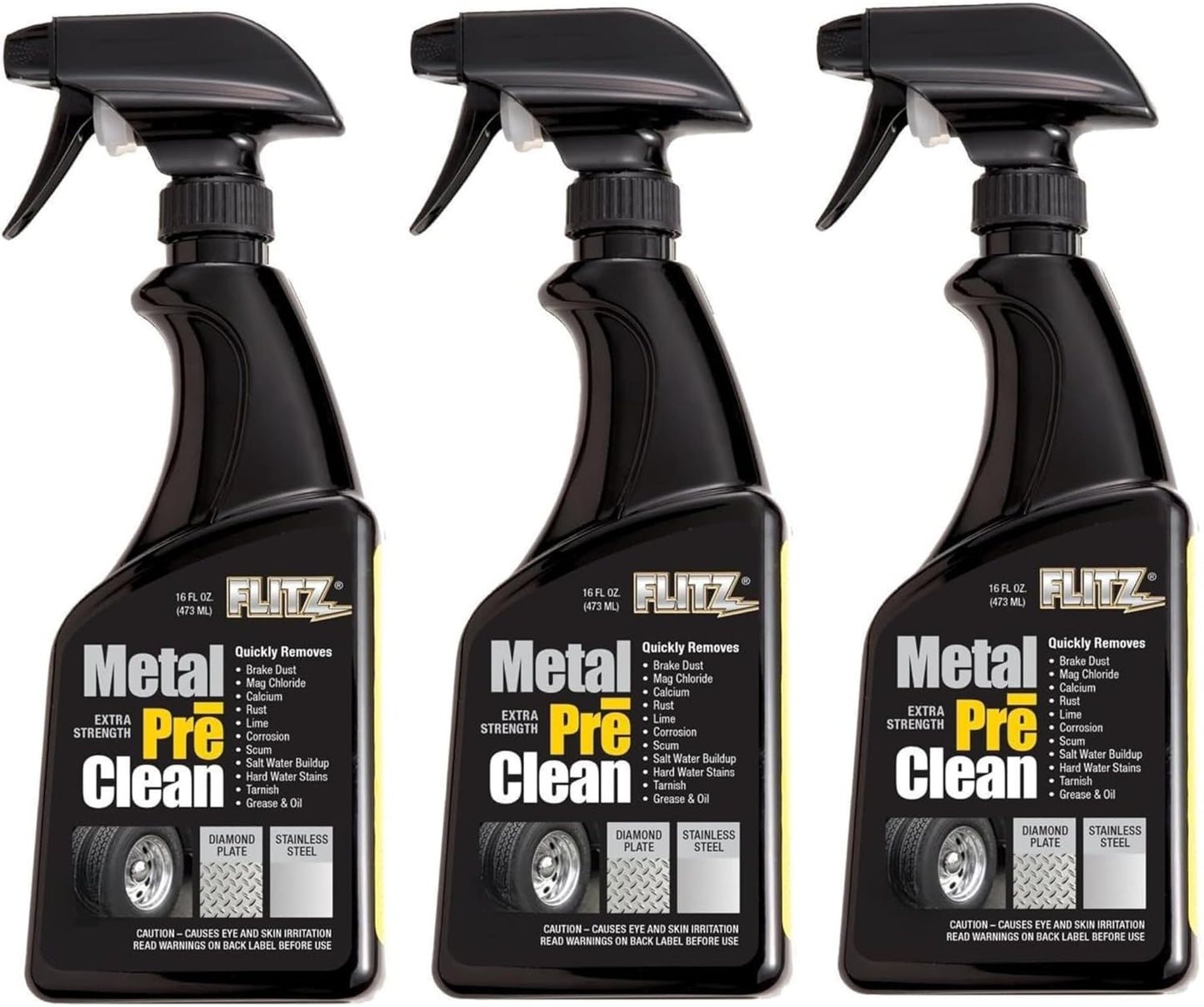 FLITZ Metal Pre-Clean - 16oz of USA-Made Stainless Steel Cleaner Spray - Works on Aluminum, Brass, Copper, & More - Tarnish, Rust Remover for Metals - Non-Abrasive Aluminum Deoxidizer (1 Pack)
