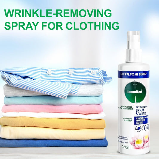 Wrinkle Releaser Spray, Wrinkle Free Fabric Refresher Spray, Stain Remover Kit, Smooths Wrinkles on Clothes Without Ironing, Instant Odor Eliminator, Fabric Refresher (250ml)