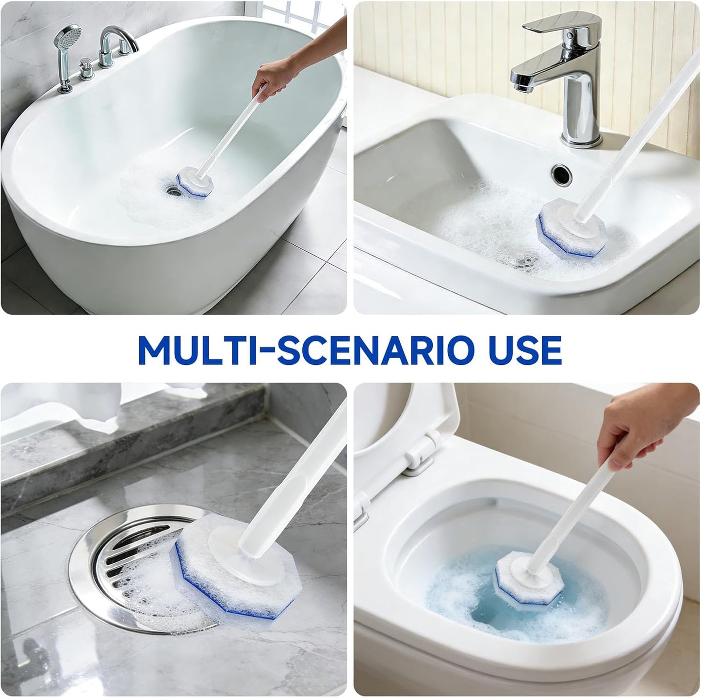 50 Count Disposable Toilet Brush,Toilet Cleaner Refills,Replacement Heads for Toilet Cleaning System,Compatible with Most Toilet Brushes(not Included Brush Rod)